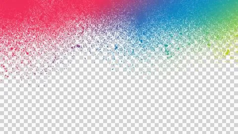 Rainbow Spray Paint Splatter Border on  Transparent Background for Social Media  Illustrazione stock