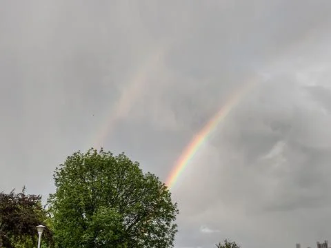 Rainbow in the spring in Maramures, Romania Photos