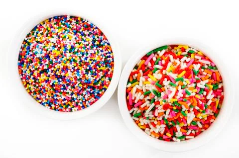Rainbow sprinkles in cup Stock Photos