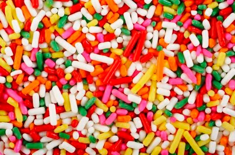 Rainbow sprinkles Stock Photos