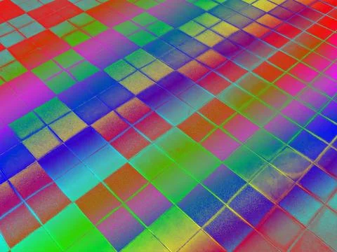 Rainbow square frame surface, disco diversity. Stock Illustration