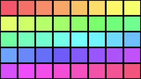 Rainbow squares forming an abstract flag with cinematic motion against black Stock Footage 340941853