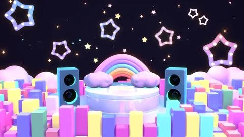 Rainbow stage Stock Illustration