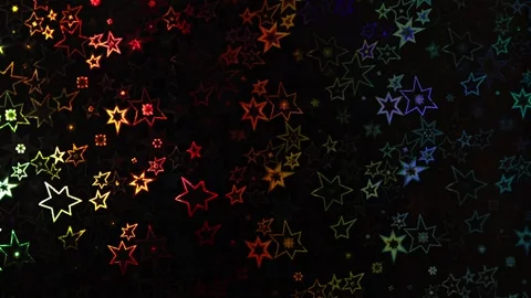 Rainbow star bokeh lights softly illuminating a dark abstract background fo.. Stock Footage 340034524