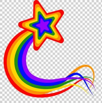 Rainbow star colors pride wave Stock Illustration