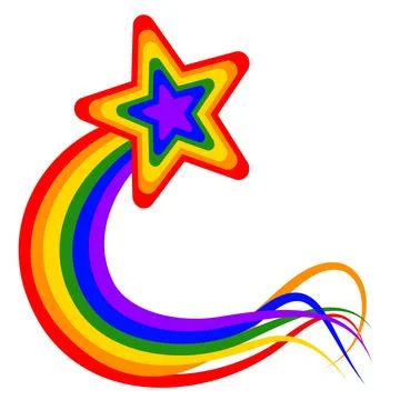 Rainbow star colors pride wave Stock Illustration
