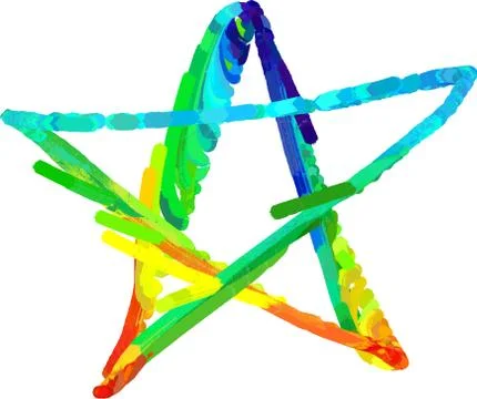 Rainbow Star on Paper Иллюстрация