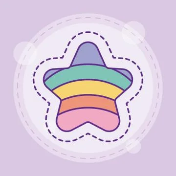 Rainbow star shape vector design Illustrazione stock