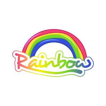 Rainbow sticker design vector isolated Stock Illustration