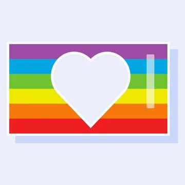 Rainbow sticker with a heart Stock Illustration