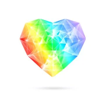 Rainbow stone heart Illustrazione stock