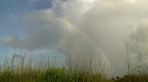 Rainbow at Storm's End on Beach at Jekyll Island, GA Stock Footage 54713180