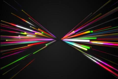 Rainbow straight triangle Butterfly Shape Line Glow Dark Background Illustrazione stock