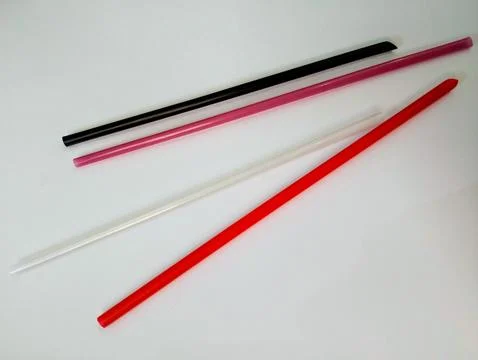 Rainbow of Straws Stock Photos