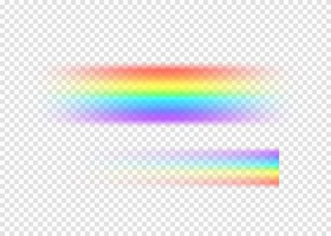 Rainbow string with limpid section edge isolated on transparent background Stock Illustration