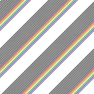 Rainbow Stripe seamless pattern background in diagonal style Stock Illustration