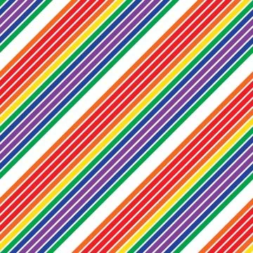Rainbow Stripe seamless pattern background in diagonal style Stock Illustration