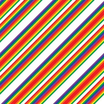 Rainbow Stripe seamless pattern background in diagonal style Stock Illustration