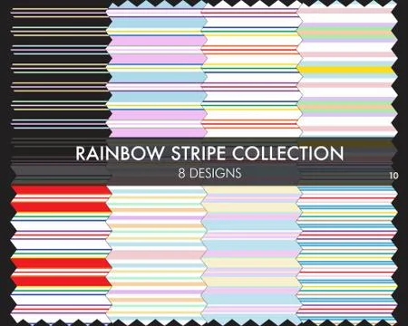 Rainbow Stripe seamless pattern collection Stock Illustration