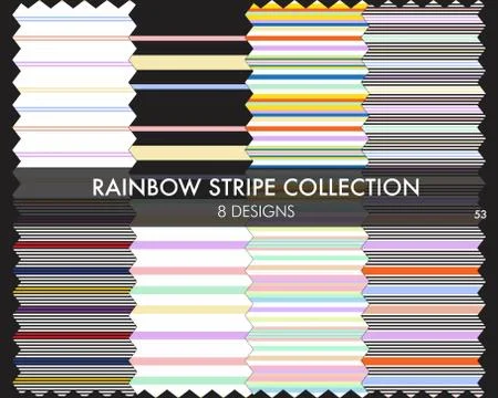 Rainbow Stripe seamless pattern collection 库存插图