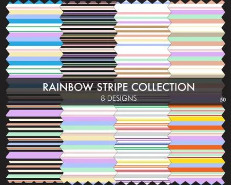 Rainbow Stripe seamless pattern collection 库存插图