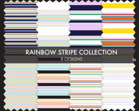Rainbow Stripe seamless pattern collection 스톡 일러스트