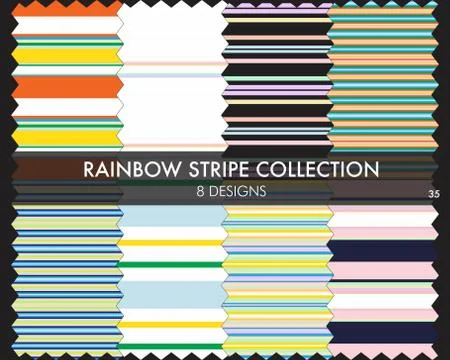 Rainbow Stripe seamless pattern collection Stockillustratie