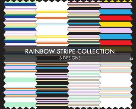 Rainbow Stripe seamless pattern collection Stockillustratie