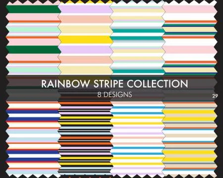 Rainbow Stripe seamless pattern collection Stockillustratie