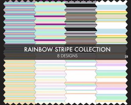 Rainbow Stripe seamless pattern collection Illustrazione stock