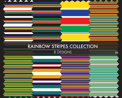 Rainbow Stripe seamless pattern collection 库存插图