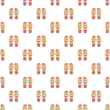 Rainbow striped flip flops creating a vibrant seamless pattern 스톡 일러스트