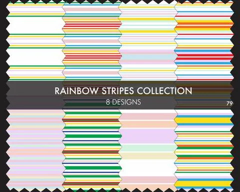 Rainbow Striped seamless pattern collection 库存插图