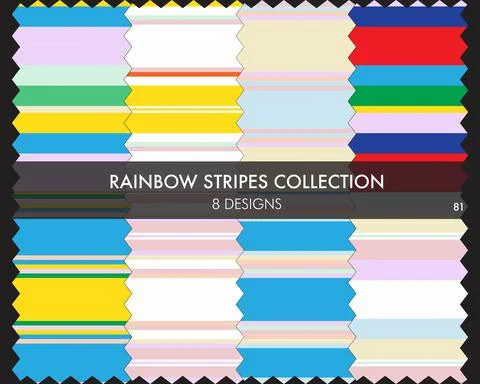 Rainbow Striped seamless pattern collection Stock Illustration