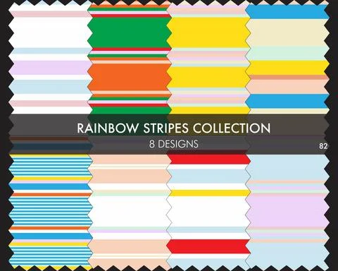 Rainbow Striped seamless pattern collection Illustrazione stock