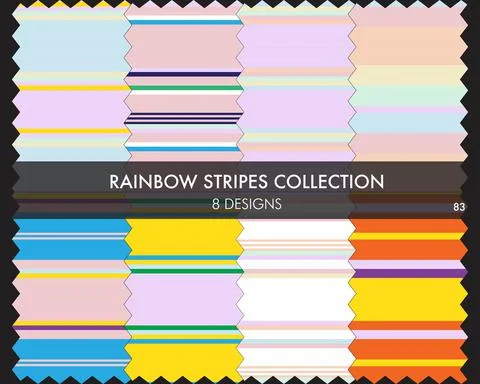 Rainbow Striped seamless pattern collection Illustrazione stock