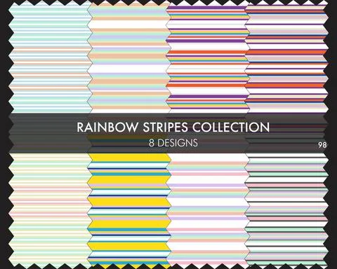 Rainbow Striped seamless pattern collection Illustrazione stock
