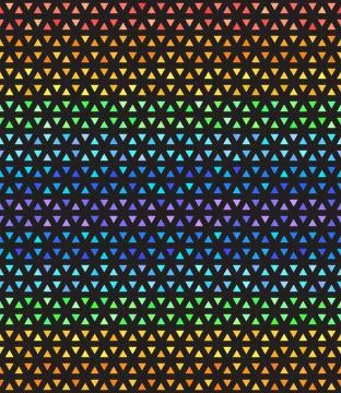 Rainbow striped triangle mosaic pattern. Seamless vector background Stock Illustration