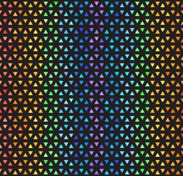Rainbow striped triangle mosaic pattern. Seamless vector backgrou 스톡 일러스트