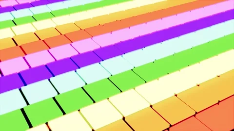 Rainbow stripes boxes abstract bg able to loop end Stock Footage 322202014