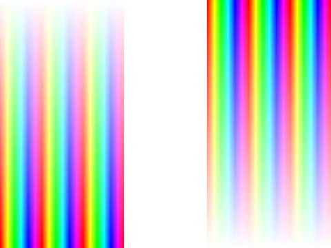 Rainbow stripes gradient with squares mosaic pattern, white background, vector Illustrazione stock
