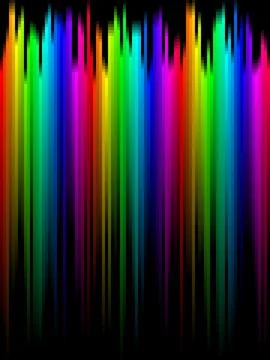 Rainbow stripes gradient with squares mosaic pattern, black background, vector Stock Illustration