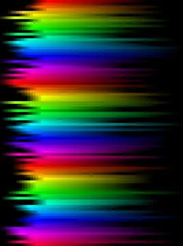 Rainbow stripes gradient with squares mosaic pattern, black background, vector Illustrazione stock