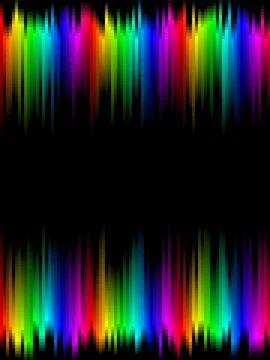 Rainbow stripes gradient with squares mosaic pattern, black background, vector 스톡 일러스트