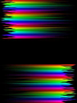 Rainbow stripes gradient with squares mosaic pattern, black background, vector Stock Illustration