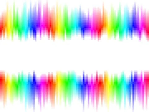 Rainbow stripes gradient with squares mosaic pattern, white background, vector Stock Illustration