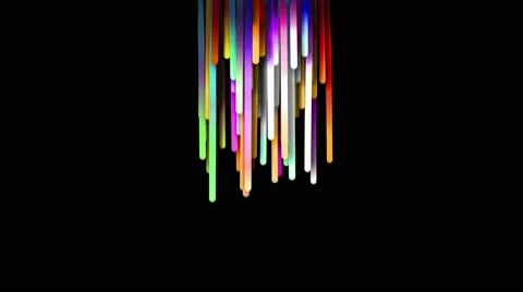 Rainbow Stripes Line Bounce 3D 4K Resolution Ultra HD Stock Footage 40065928