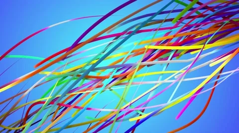 Rainbow Stripes Line Loop Animation Blue Background 4K Resolution Ultra HD Stock Footage 40066099