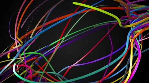 Rainbow Stripes Line Loop Space Animation Dark Background 4K Resolution Ultra HD Stock Footage 40066197