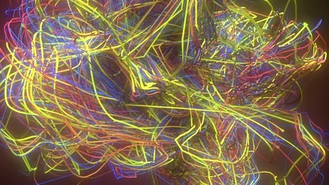 Rainbow Stripes Strands Lines. Video stock 76681315